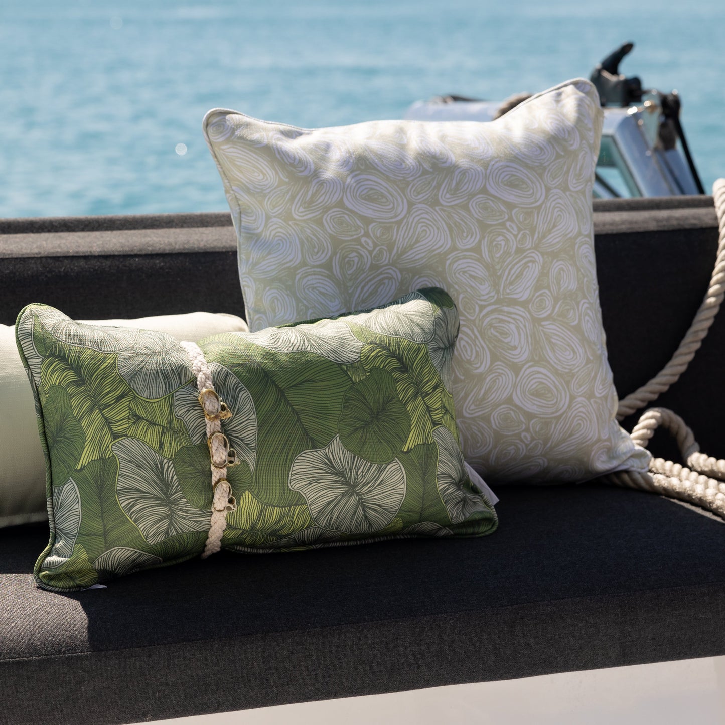 SEASCAPE MARINE CUSHION - EDDIES - PEARL