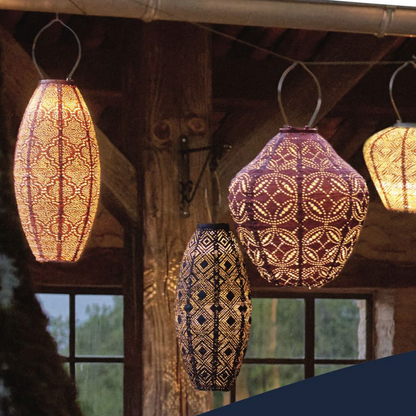 Solar Lumiz Lantern - Round Silver Lace