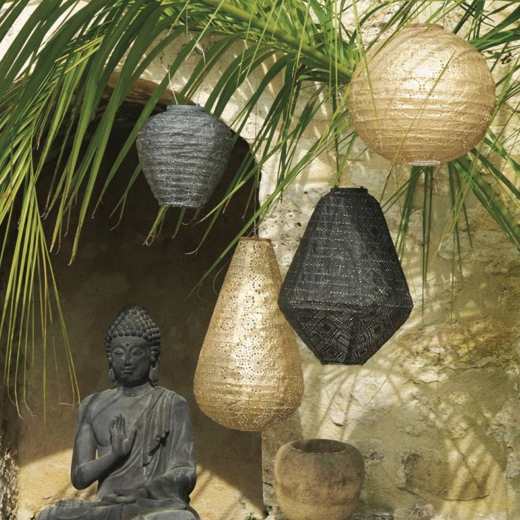 Solar Lumiz Lantern - Round Silver Lace