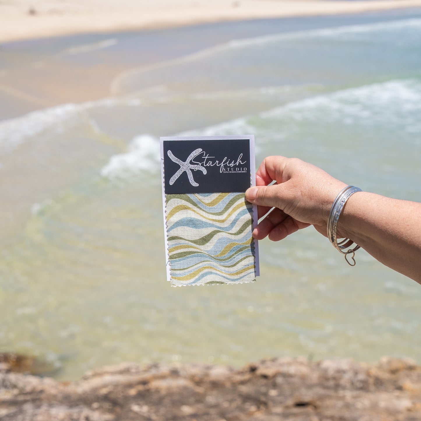 Linen Cushion Cover - Mangrove - Straddie Stripe