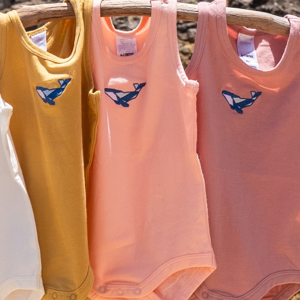 Baby Onesie - Whale - Pink