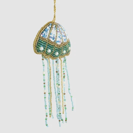 Beaded jellyfish Christmas decoration
