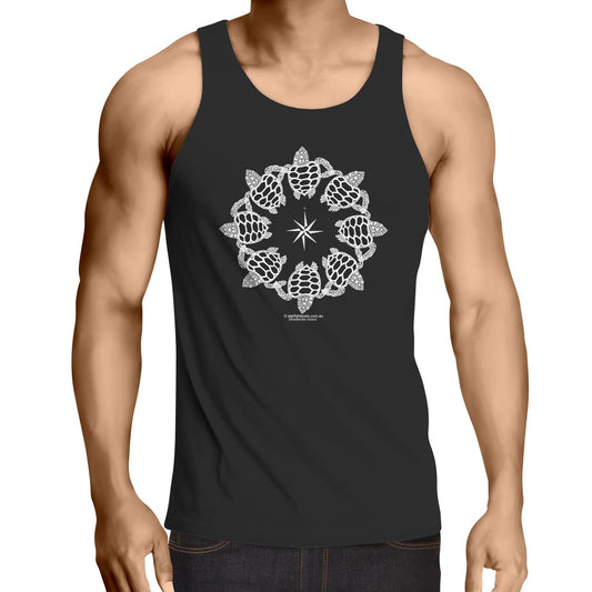 CUSTOM Mens Singlet TURTLE CIRCLE