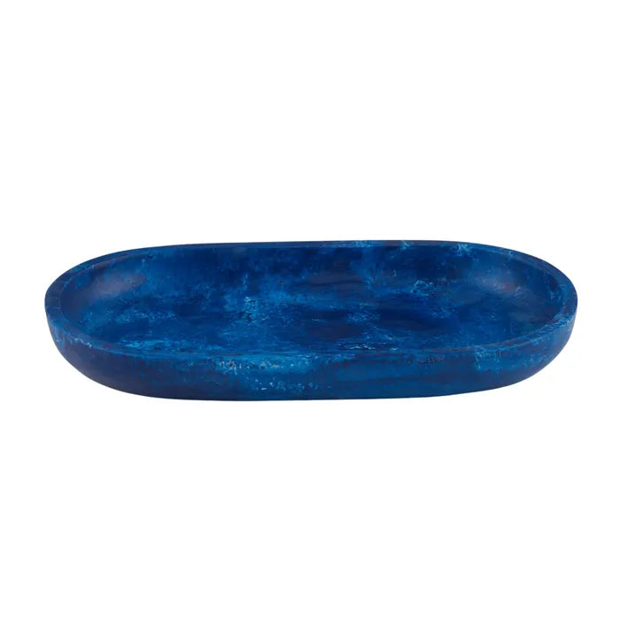 Small Resin Oval Tray - Blue