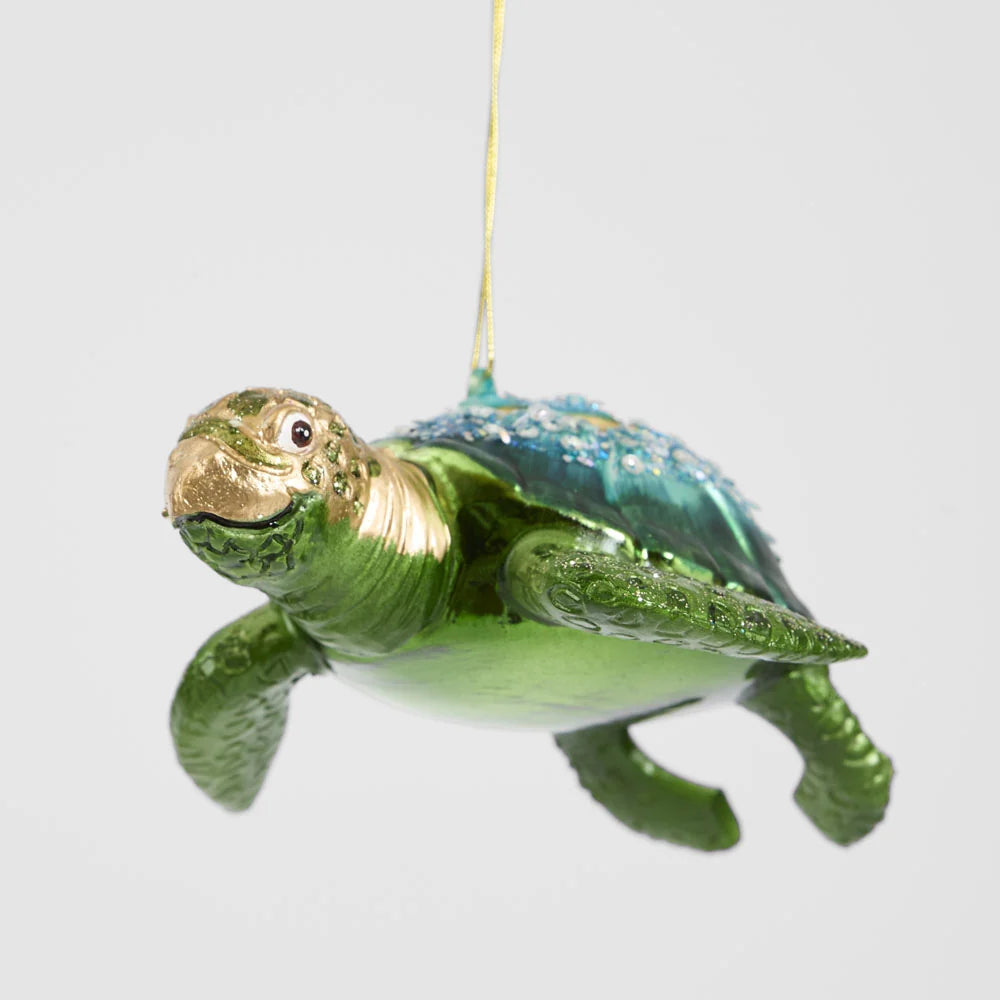 Glass turtle Christmas decoration