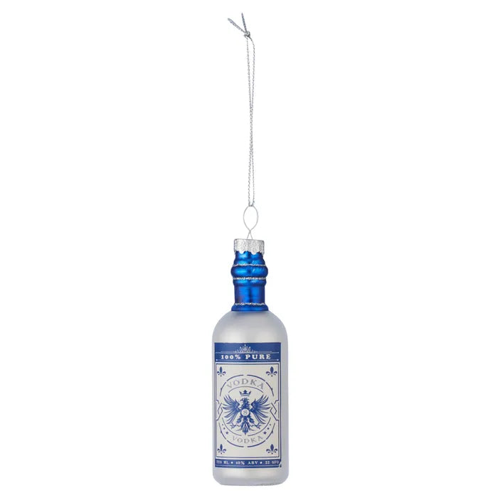Glass vodka bottle Christmas ornament