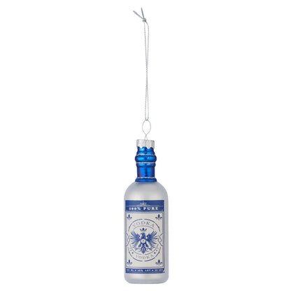 Glass vodka bottle Christmas ornament