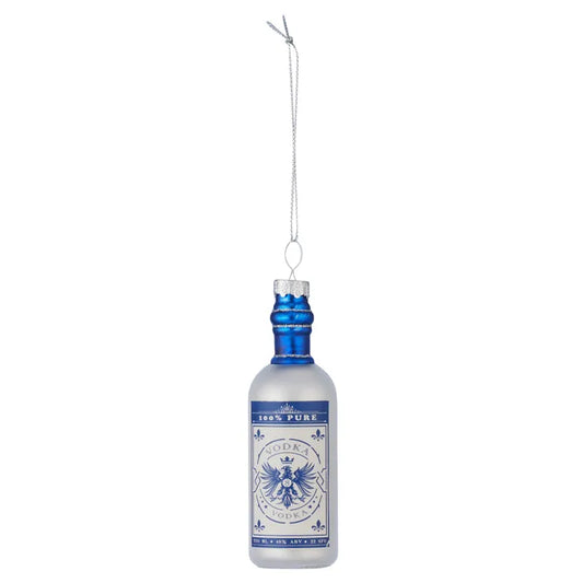 Glass vodka bottle Christmas ornament