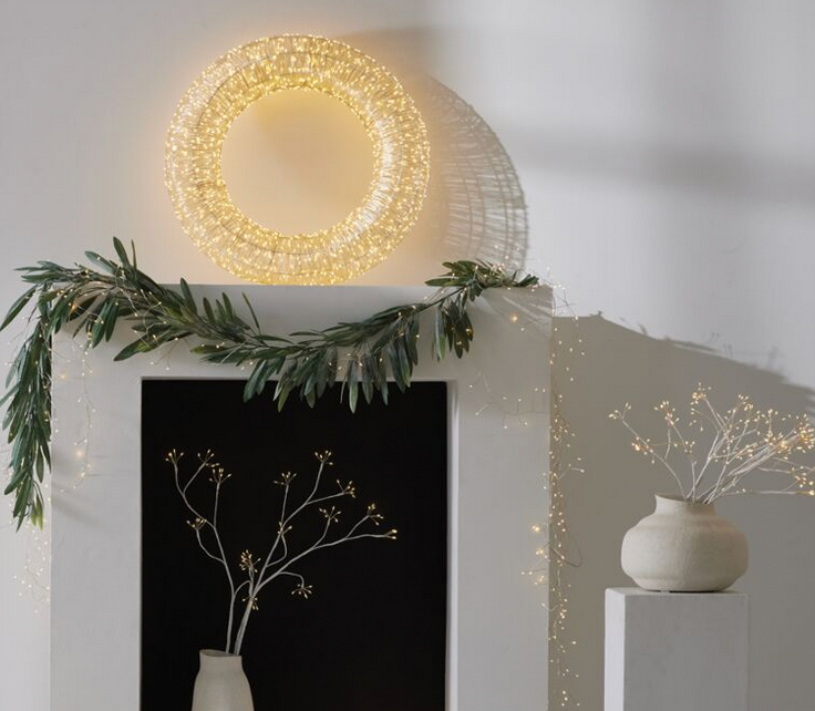 Twinkling LED Wreath  - CHRISTMAS